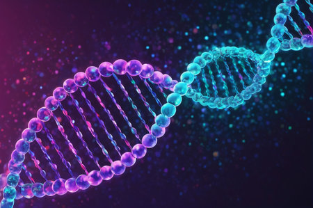 Colorful DNA Strand Vector Illustration of Genetic Structure. Generative AI.