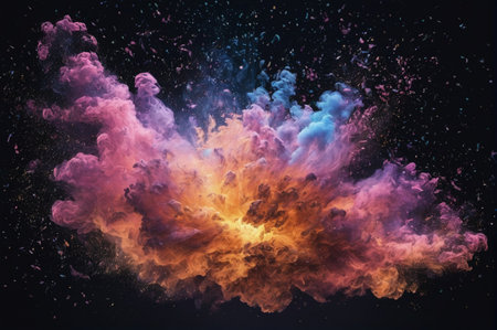 Cosmic Explosion of Colors. Generative AI.