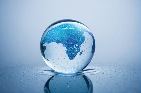 Crystal Globe Earth. Generative AI.の写真素材