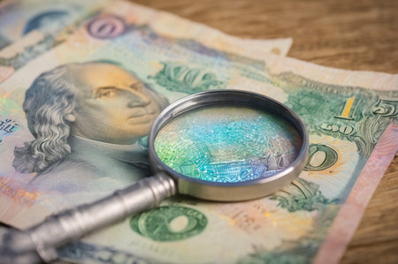 Magnifying Hidden Security Features in Banknotes. Generative AI.の写真素材