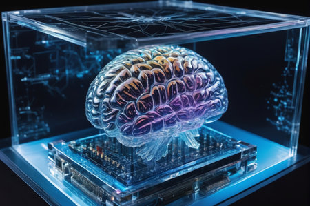 Crystal Neural Core. Generative AI.の写真素材