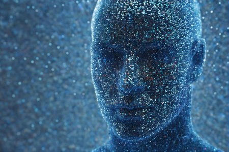 Pixelated Human Essence. Generative AI.の写真素材