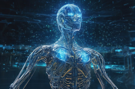 Luminous Core Entity. Generative AI.の写真素材