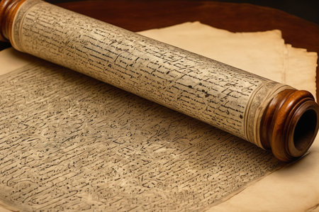 Ancient Manuscript Scroll.の写真素材
