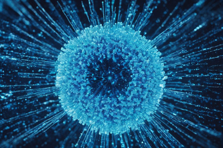 Blue Energy Sphere. Generative AI.の写真素材