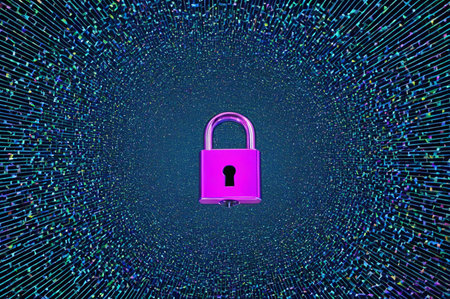 Cybersecurity Lock in Digital Space. Generative AI.の写真素材