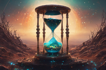 Eternal Hourglass. Generative AI.の写真素材