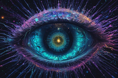 Cosmic Eye. Generative AI.の写真素材