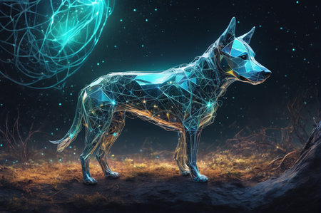 Cybernetic Star Dog. Generative AI.の写真素材