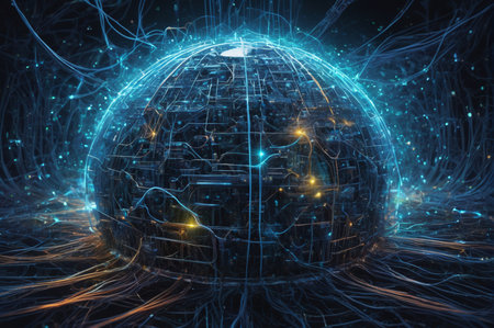 Quantum Neural Core. Generative AI.の写真素材