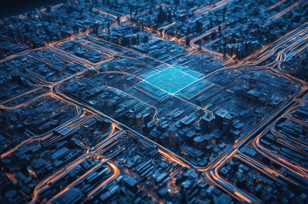 Neural Traffic Network. Generative AI.の写真素材