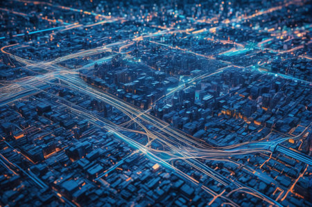 Neural Traffic Network. Generative AI.の写真素材