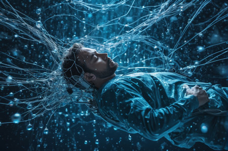 Neural Drift, The Dream Connection. Generative AI.の写真素材