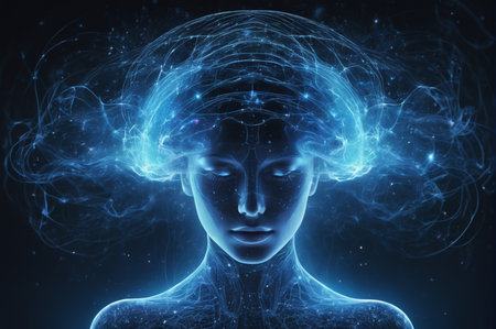 Luminary Mind: The Eternal Flow. Generative AI.の写真素材