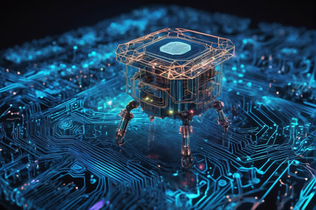 Quantum Core Processor. Generative AI.の写真素材