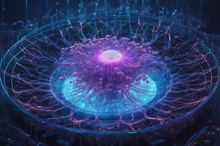 Quantum Neural Core. Generative AI.の写真素材