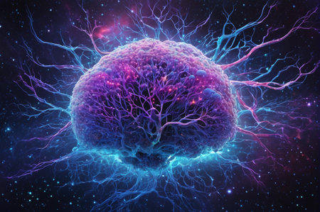 Cosmic Neural Brain. Generative AI.