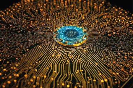 Quantum Microchip Network. Generative AI.