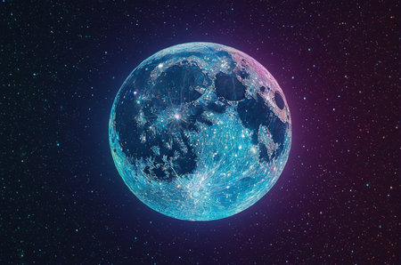 Celestial Crystal Moon. Generative AI.の写真素材