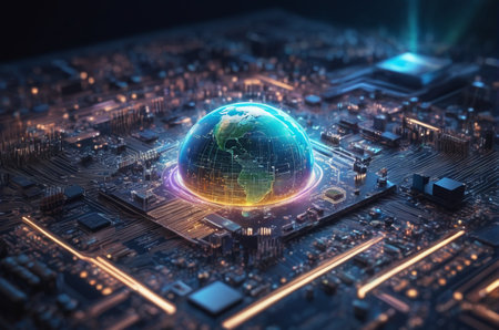 Digital Earth Core. Generative AI.の写真素材