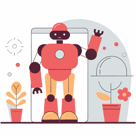 Office Robot Assistant, Vector Illustration. Generative AI.のイラスト素材