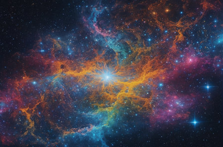 Star field in space, a nebulae and a gas congestion.