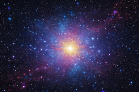 Stars in a galaxy in space