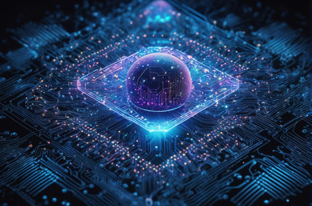 Circuit board background. Technology and science concept. 3D Renderingの写真素材