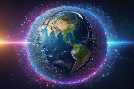 Earth planet in space. 3D rendering. Elements of this image furnished by NASA