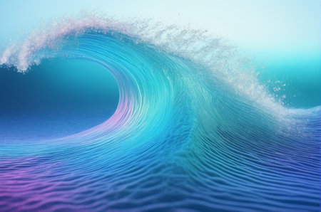 Abstract water wave background. 3d render of waves in ocean.