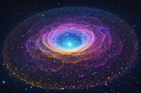 Galaxy and nebula, computer generated abstract background, 3D renderingの写真素材