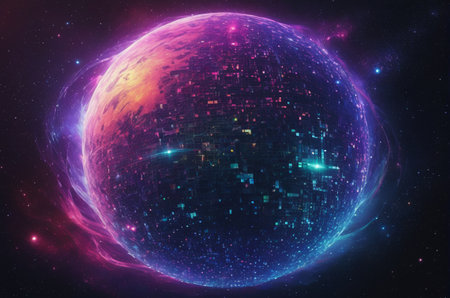 Futuristic planet in space, 3d rendering. Computer digital drawing.
