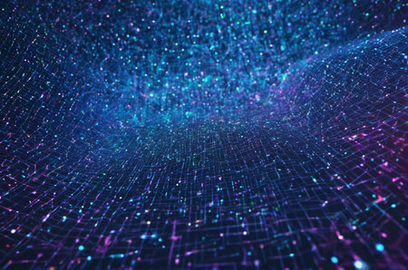 3D render of abstract digital background with connecting dots and lines. Network concept