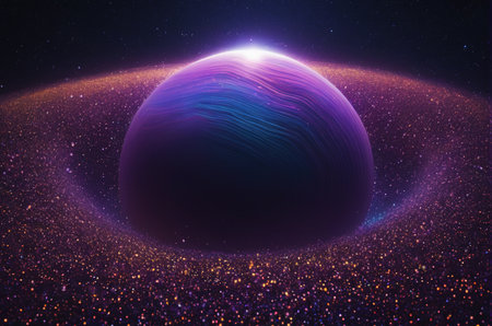 3d rendering of abstract planet in space. Futuristic background.