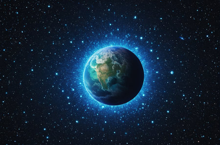 Earth planet in space. Elements of this image furnished by NASA.