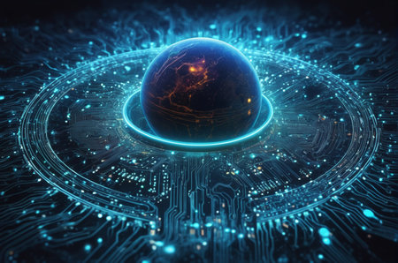 Global network connection and internet of things concept. 3D Rendering