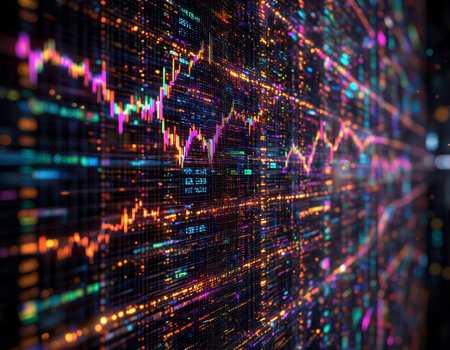 financial stock market graph on digital screen. Economy trends background for business idea and all art work design. Abstract finance background.の写真素材