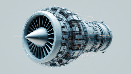 Jet engine. 3d rendering, 3d illustration. High resolution.の写真素材
