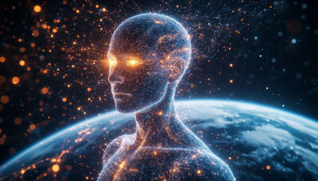 3D rendering of artificial intelligence and cyberspace concept. 3D illustration