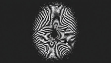 Fingerprint. Fingerprint on black background. 3d illustrationの写真素材
