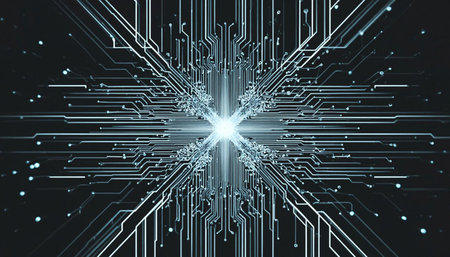 Circuit board abstract background, 3d rendering computer digital illustration.