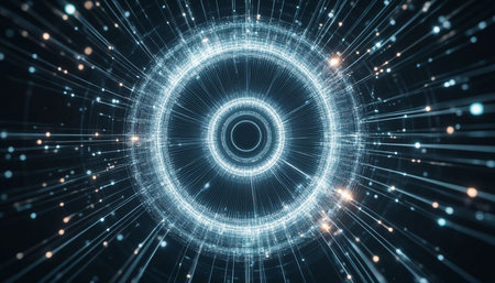 Abstract technology background. Digital data tunnel. 3d rendering, 3d illustration.