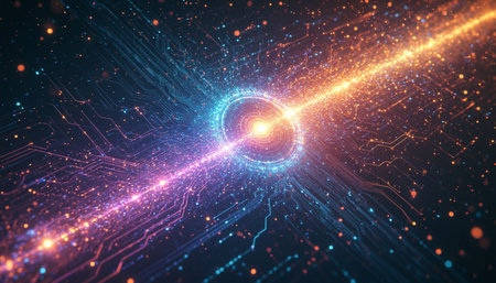 3D Illustration of a Futuristic Abstract Background with a Glowing Light Effect