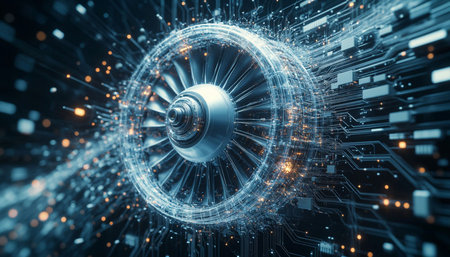 3D rendering of abstract technology concept background. High speed internet concept