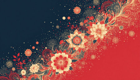 Abstract floral background with space for your text. Floral design.の写真素材