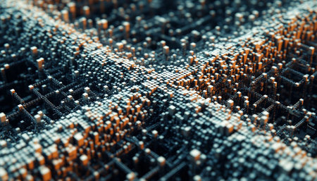 3d rendering of abstract technology digital landscape. Sci-fi concept