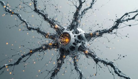 3d rendering of abstract technology concept. Computer generated virtual illustration.