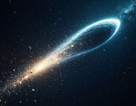Abstract background image with nebula and light rays. 3d rendering