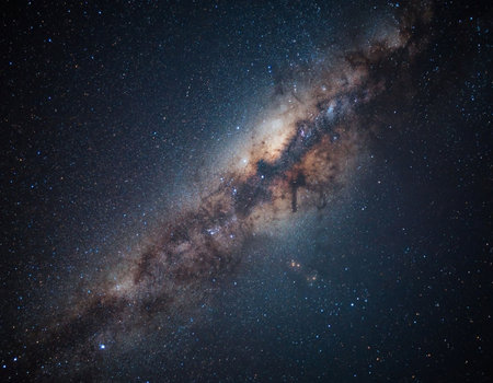 Milky way galaxy with stars and space dust in the universe.