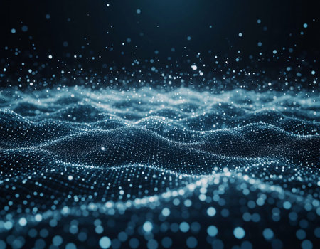 Abstract polygonal space low poly dark background with connecting dots and lines. Connection...